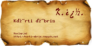 Kürti Ábris névjegykártya